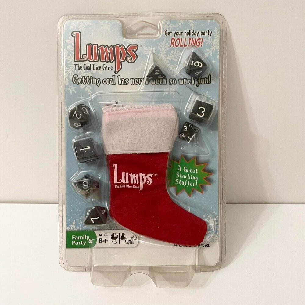 Lumps Coal Dice Game Family Party Travel Zip Stocking 8 Dice